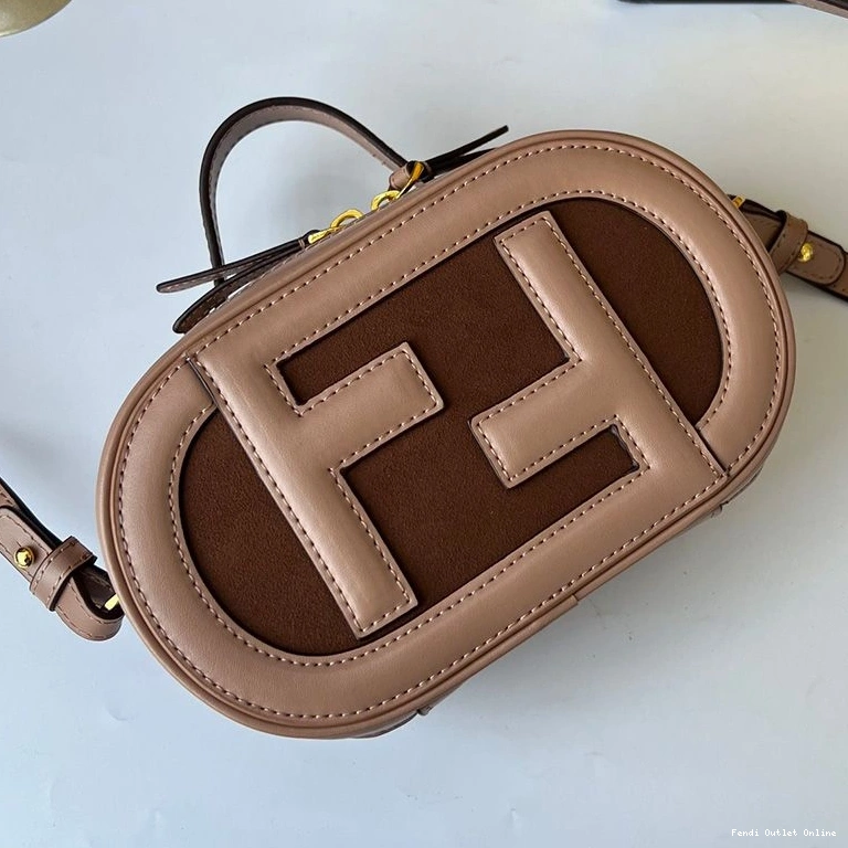 Affordable Camera Grey Case Fendi O'Lock Mini Leather In Calf 0726